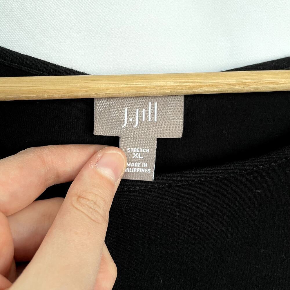 J.Jill stretch rayon long sleeved black shirt women's size XL stretch casual top - Picture 3 of 6